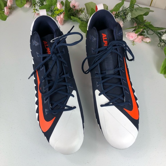 Cleats Nike Alpha Menace Blue White Orange Sz 18 - Picture 2 of 8